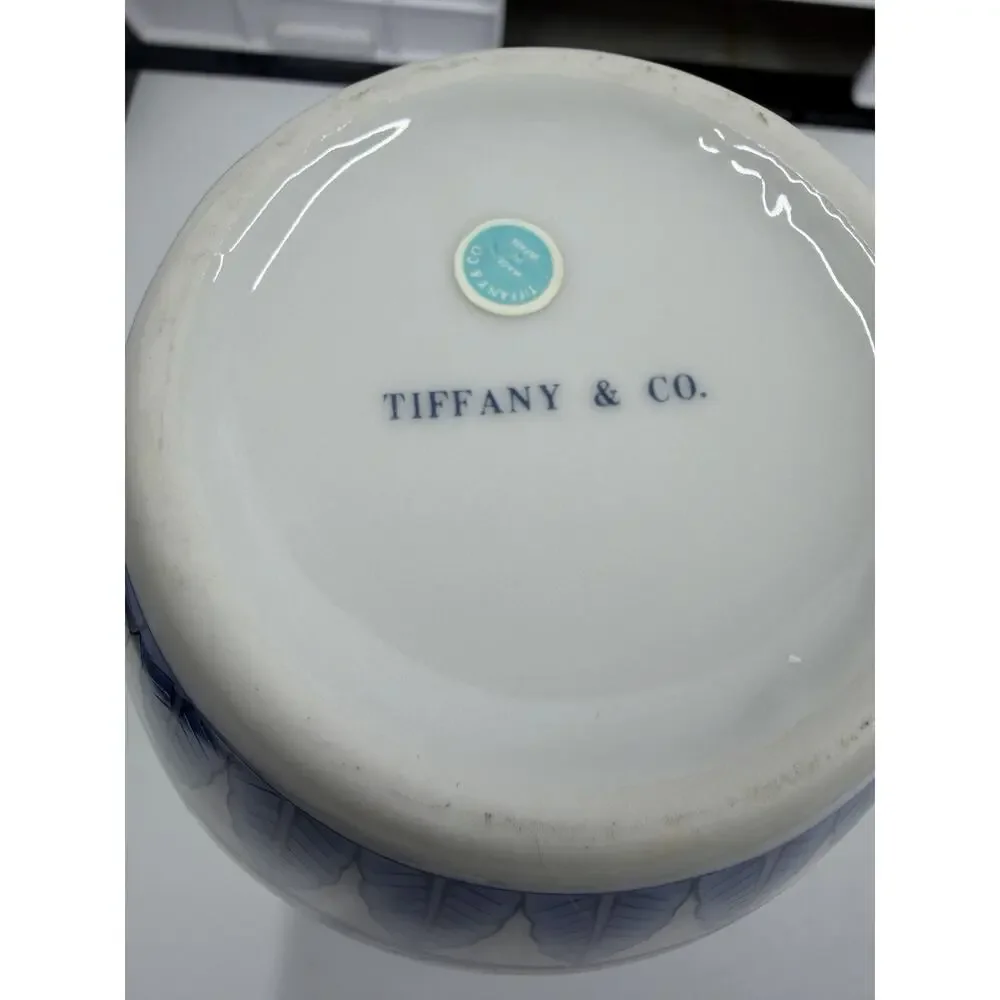 Vintage Tiffany & Co. Japan Style Imari Floral Vase - Peony Sometsuke, Gold Rim